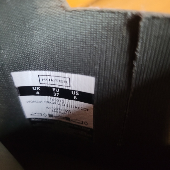 Hunter Womens Size 6 Original Chelsea Rain Boots Dark Olive Green - Picture 11 of 13